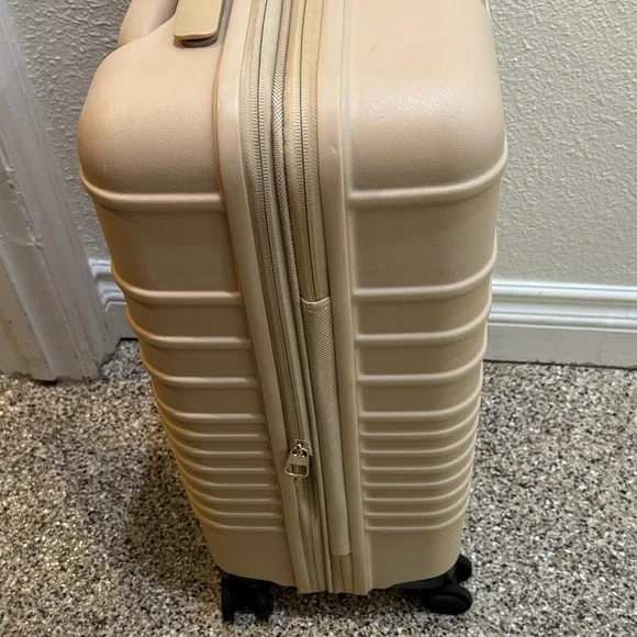 BEIS Hard Shell Suitcase carry on roller in beige/black $268+tax = $290 - Picture 13 of 17